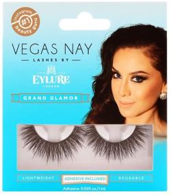 img 1 attached to 🔥 Eylure Vegas Nay False Eyelashes - Reusable, adhesive included - 1 Pair (Cruelty-Free)