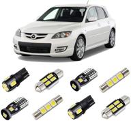π super bright 6000k led interior lights kit for mazda 3 hatchback 2003-2009 including license plate lights and install tool logo