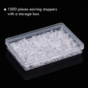 img 1 attached to 📦 1000 Pieces Clear Safety Replacement Earring Backs - Silicone Earring Stoppers with Plastic Box for Fish Hook Earring Studs, Hoops, and Supplies