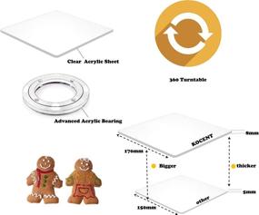 img 3 attached to Kocent 7-inch Clear Cookie Decorating Turntable: Enhance Your Cookie Icing with Clear Top, Acrylic Base, and Non-slip Mat – Suqare Shape