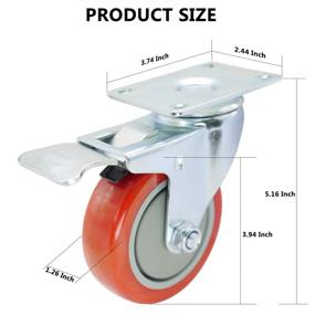 img 2 attached to 🔄 Swivel Polyurethane Polypropylene Material Handling Products with Casoter Capacity