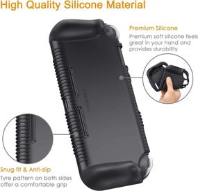 img 1 attached to 🎮 Fintie Nintendo Switch Lite Case - Shock Proof Silicone Cover with Anti-Slip Grip in Black