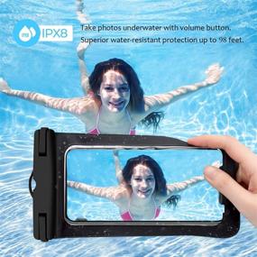 img 1 attached to 📱 Waterproof Phone Case - Weuiean Waterproof Phone Bag with Detachable Lanyard for iPhone 12/11/SE/XS/XR 8/7/6Plus, Samsung S21/20/10/10+/Note up to 6.9 inch - 2Pack (Black+Black)