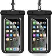 📱 waterproof phone case - weuiean waterproof phone bag with detachable lanyard for iphone 12/11/se/xs/xr 8/7/6plus, samsung s21/20/10/10+/note up to 6.9 inch - 2pack (black+black) logo