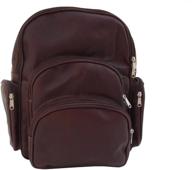 piel leather expandable backpack chocolate outdoor recreation logo