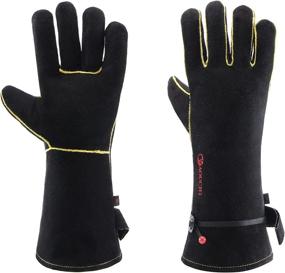 img 4 attached to 🧤 Industrial Welding Gloves - Premium Leather, Heat Resistant, Welder Power & Hand Tools