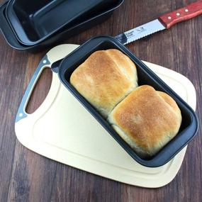 img 3 attached to Nonstick Loaf Pan Set - 6.7 x 3.5 Inch Carbon Steel Toast Pans for Baking Bread with Oven, Gray (Set of 2)