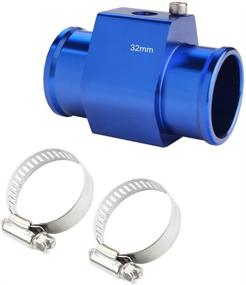 img 2 attached to 🌡️ Dewhel Алюминиевый соединитель для измерения температуры воды в радиаторе с зажимами адаптерами для датчика - 32 мм, синий