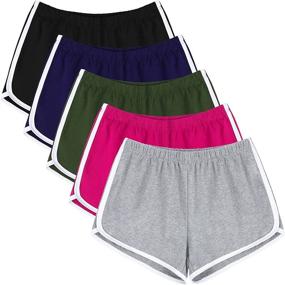 img 4 attached to 🩳 URATOT 5 Pack Women's Cotton Yoga Dance Short Pants: Sport Shorts for Summer Athletic Cycling, Hiking, and More!