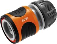 gardena 32913 repair connector + water stop: ultimate solution in black, orange and grey logo