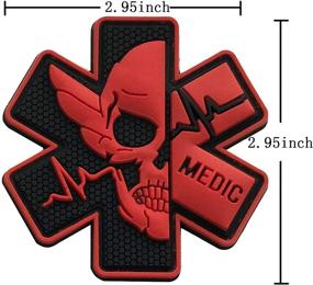 img 3 attached to 🩹 Skull Medic Patch: 3D PVC Rubber Paramedic Medical EMS EMT First Aid - Tactical Morale Badges, Hook Back Fasteners - Bundle 2 Pieces