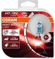 💡 osram night breaker laser h7: enhanced visibility halogen headlamp, 150% brightness, new gen, 12v, passenger car - 64210nl-hcb, duo box (2 lamps) logo
