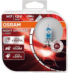 img 4 attached to 💡 OSRAM NIGHT BREAKER LASER H7: Улучшенная видимость галогенная фара, 150% яркость, новое поколение, 12V, легковой автомобиль - 64210NL-HCB, Duo Box (2 лампы)