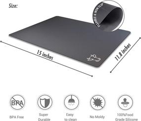 img 1 attached to 🍽️ Premium Set of 4 Fotouzy Flexible Plastic Cutting Board Mats: Modern Neutral Colors, Food Icons, Non-Slip & Dishwasher Safe!