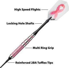 img 2 attached to 🎯 16 Gram Fat Cat Pink Lady Soft Tip Darts Set with Storage/Travel Case