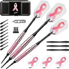 img 4 attached to 🎯 16 Gram Fat Cat Pink Lady Soft Tip Darts Set with Storage/Travel Case