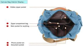 img 2 attached to 👜 Винтажная хобо-сумка из холста для женщин - повседневная сумка, плечо тот, шоппер