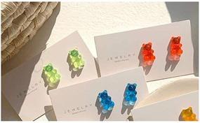 img 1 attached to 🍭 Colorful Creative Gummy Earrings for Girls' Jewelry by RUIZHEN