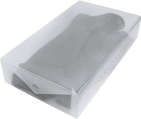 img 2 attached to Pack of 5 Foldable Clear Boot Storage Boxes by Greenco