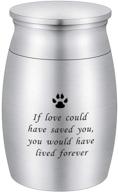 3 inches small keepsake urn for pet dog ashes - aluminum mini cremation urns for dog cat memorial ashes - sharing fur friend ashes - if love could have saved you logo