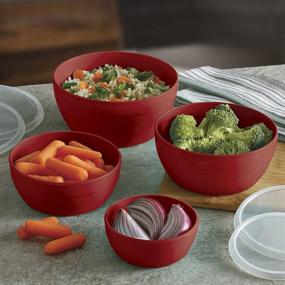 img 1 attached to 🍽️ KitchenAid Classic Prep Bowls with Lids, Set of 4, Empire Red - Versatile and Convenient Kitchenware Solution