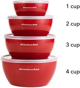 img 2 attached to 🍽️ KitchenAid Classic Prep Bowls with Lids, Set of 4, Empire Red - Versatile and Convenient Kitchenware Solution