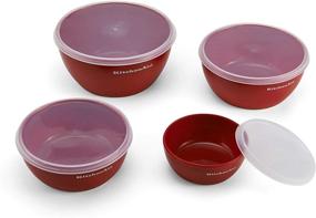 img 3 attached to 🍽️ KitchenAid Classic Prep Bowls with Lids, Set of 4, Empire Red - Versatile and Convenient Kitchenware Solution