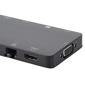 img 1 attached to Amazon Basics Док-станция из алюминия USB 3.1 типа-С с HDMI, VGA, Ethernet, 2 портами USB-A, SD/TF картридером, портом данных типа-C (5Gbps) и портом зарядки типа-C (PD 100W) - черная.