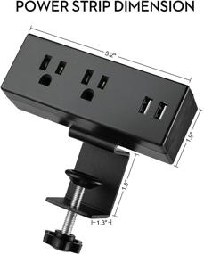 img 1 attached to 💡 Desk Clamp Power Strip with USB Ports - Convenient Desktop Power Outlets for Home/Office Use - UL/ETL Certified