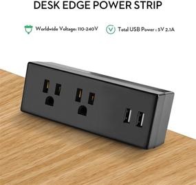 img 3 attached to 💡 Desk Clamp Power Strip with USB Ports - Convenient Desktop Power Outlets for Home/Office Use - UL/ETL Certified