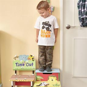img 2 attached to 🦁 Fantasy Fields Sunny Safari Animals Kids Step Stool with Storage: Handcrafted & Painted, Non-Toxic & Inspiring Imagination