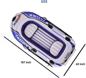 img 1 attached to 🚣 EPROSMIN 4-Person Inflatable Boat Canoe - Blue & Gray 9FT Raft Inflatable Kayak with Air Pump, Rope, Paddle - Available in US Stock - 2, 3, or 4 Person Boat for Adults and Kids - Portable Fishing Boat