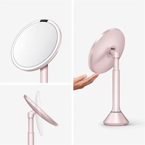 img 3 attached to 💄 simplehuman 8" Round Sensor Makeup Mirror: Touch-Control, Dual Light Settings, 5x Magnification, Rechargeable, Cordless - Pink Stainless Steel