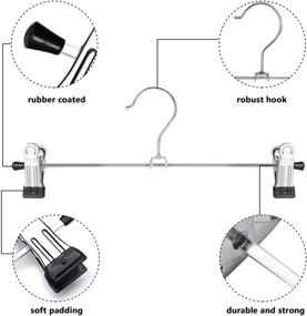 img 1 attached to 12PCS Pants Hangers with Clips - Durable Metal Skirt Hangers for Clothes, Trousers, and Skirts