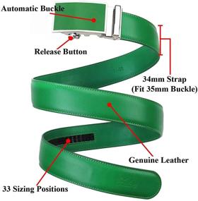 img 1 attached to 🔧 Enhanced Falari Leather Belt: Holeless, Automatic, Adjustable Men's Accessories