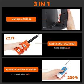img 3 attached to 🏋️ 3-in-1 Electric Hoist Winch 1,100lb | Wireless & Cable Remote Control | 110/120V Portable Power Electric Hoist | Vertical & Horizontal Lifting | 16ft/min