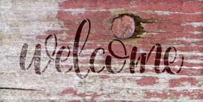 img 2 attached to 🏡 StudioR12 Welcome Sign Stencil: Reusable DIY Decor for Front Porch - Perfect New Home Gift, Barn Wood Design - STCL1493 (11" x 5")