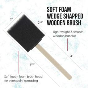 img 2 attached to 🖌️ US Art Supply 2 inch Foam Sponge Wood Handle Paint Brush Set (Super Value Pack of 40) - Lightweight, Durable and Ideal for Acrylics, Stains, Varnishes, Crafts, Art