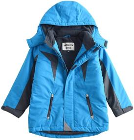 img 4 attached to M2C Boys Thicken Warm 🧥 Hooded Ski Jackets Snowwear with Cotton Padding