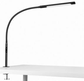 img 4 attached to 🔦 12W AmazLit Desk Lamp with Clamp - Gooseneck LED Eye-Care Swing Arm Lamp for Office and Home, Stepless Dimming, Adjustable Color Temperature, Touch Control, Timer, and Memory Function - Multifunctional Space-Saver