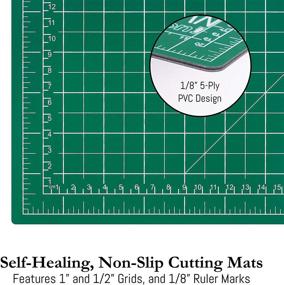 img 2 attached to 🧵 Premium Quilting Kit with WA Portman Cutting Mat, Rotary Cutter, and Supplies - 45mm Cutter, 5 Extra Blades, 24x36 Inch Mat, 6x24 Inch Ruler - Ideal for Sewing and Quilting Projects