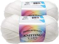 🧶 well krafty premium acrylic yarn: snag-free, 4 ply for knitting, crochet and diy projects (2 pack, white) logo