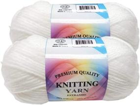 img 2 attached to 🧶 Well Krafty Premium Acrylic Yarn: Snag-Free, 4 Ply for Knitting, Crochet and DIY Projects (2 Pack, White)