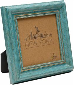 img 4 attached to 📸 Vintage Style 4x4 Picture Frame in Antique Teal - Stunning Mount/Desktop Display, Frames by EcoHome