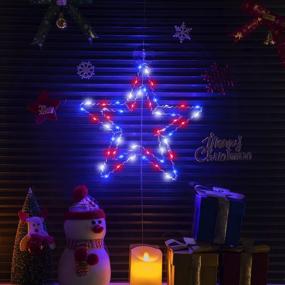 img 4 attached to 12 Inch Christmas Window Star Lights - 50 LED Bulbs Silhouette Decoration with Iron Frame, USB Operated - Lighted Star Window Decor for Xmas Party