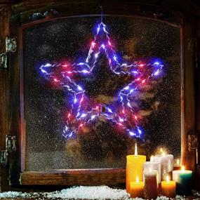 img 3 attached to 12 Inch Christmas Window Star Lights - 50 LED Bulbs Silhouette Decoration with Iron Frame, USB Operated - Lighted Star Window Decor for Xmas Party