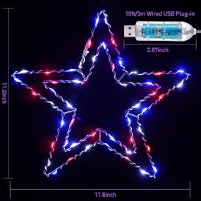 img 1 attached to 12 Inch Christmas Window Star Lights - 50 LED Bulbs Silhouette Decoration with Iron Frame, USB Operated - Lighted Star Window Decor for Xmas Party