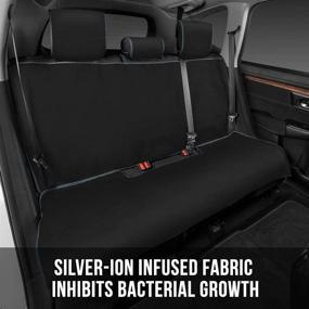 img 2 attached to 🚗 Enhanced Car Seat Cover with Antimicrobial Silver Ion Infused Fabric – Universal Fit for Rear Bench Seats, Offers Protection Against Bacteria Growth on Surface – Ideal for Cars, Trucks, and SUVs