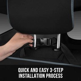 img 1 attached to 🚗 Enhanced Car Seat Cover with Antimicrobial Silver Ion Infused Fabric – Universal Fit for Rear Bench Seats, Offers Protection Against Bacteria Growth on Surface – Ideal for Cars, Trucks, and SUVs