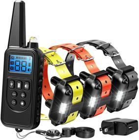 img 4 attached to 🐶 F-color Dog Training Collar: 2600ft Range, Rechargeable, Waterproof - 4 Modes Light Beep Vibration Shock - Medium Large Dogs - 3 Pack